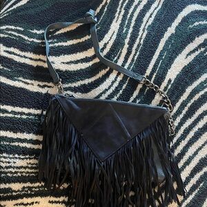 Chic Black Fringe Crossbody Bag